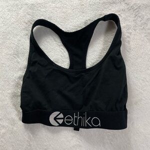 Women ETHIKA Racer Back Black Sports Bra Size XS